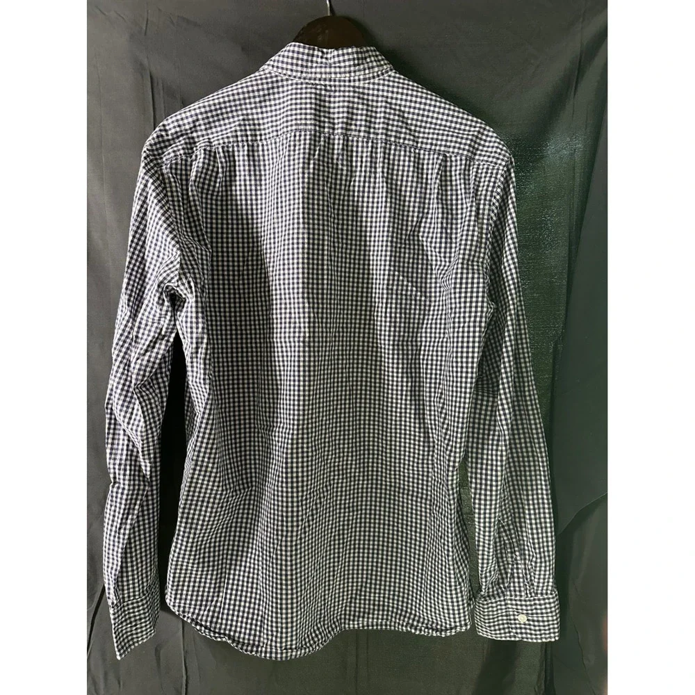 J. Crew navy gingham plaid flex washed casual‎ button down shirt size L